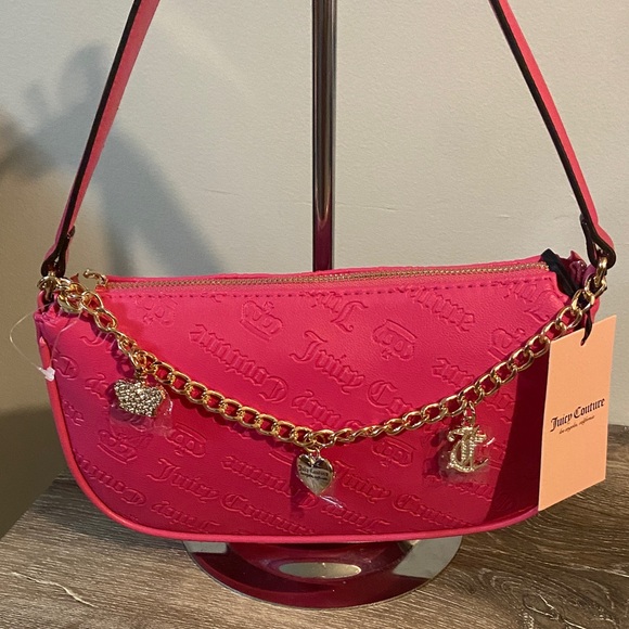 Juicy Couture Handbags - Juicy Couture NWT Not Your Babe Shoulder Bag Pink Flash with Gold Accents